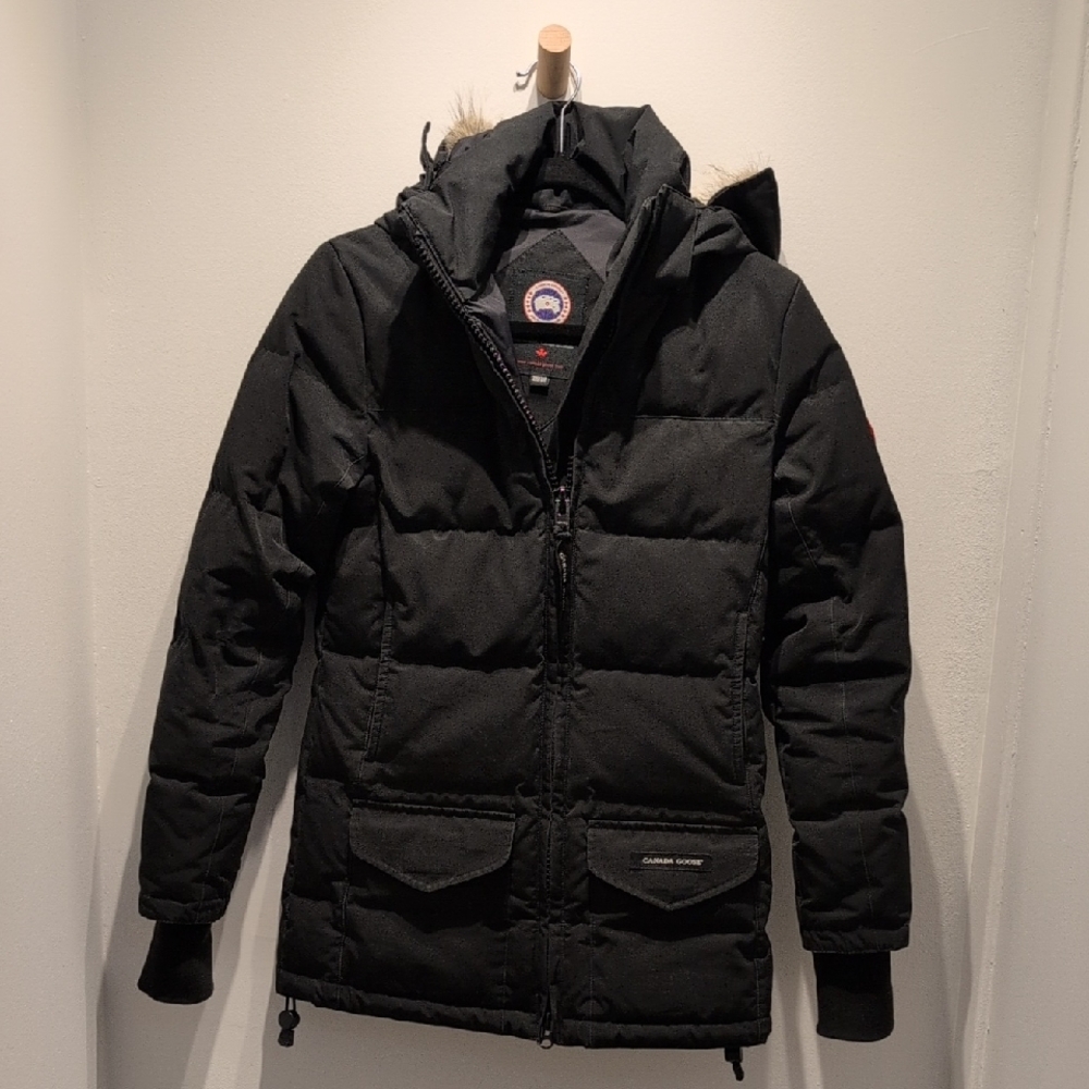 Canada Goose Black Puffer Jacket with Fur Hood